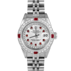 Rolex Datejust 26mm | 69174-SLV-STRR-4RBY-JBL