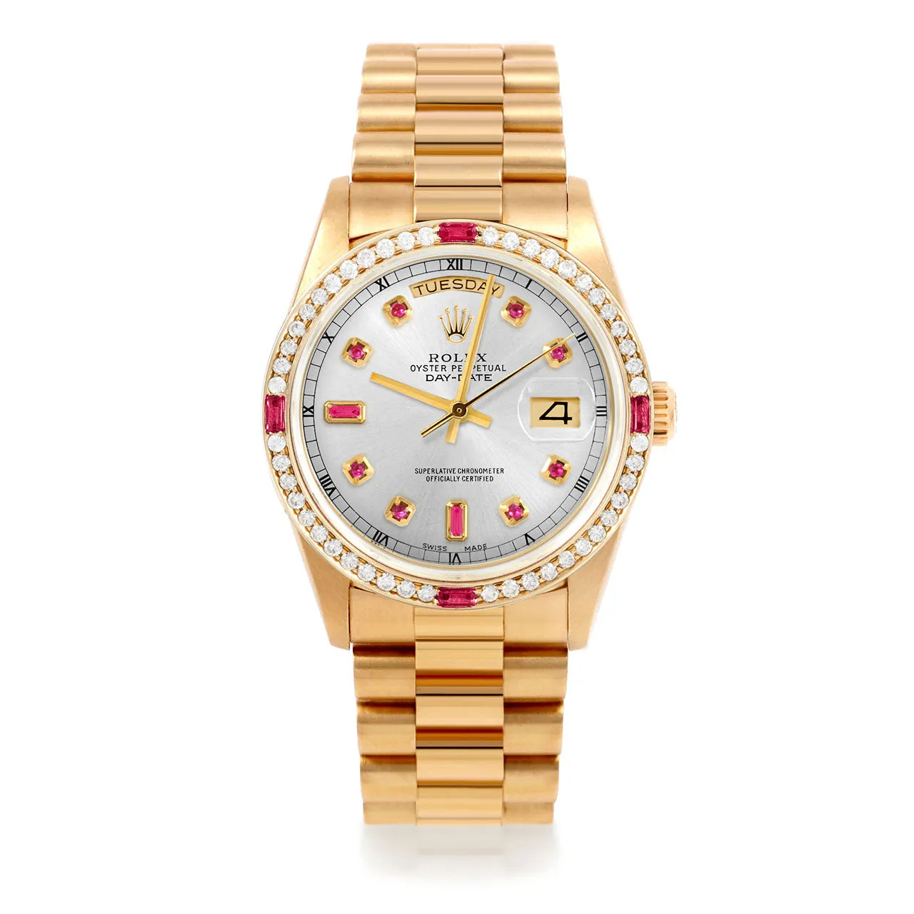 Rolex Day-Date 36mm | 18038-SLV-RBY-AM-4RBY-PRS