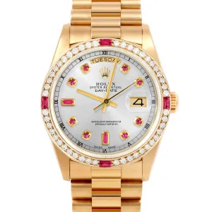 Rolex Day-Date 36mm | 18038-SLV-RBY-AM-4RBY-PRS