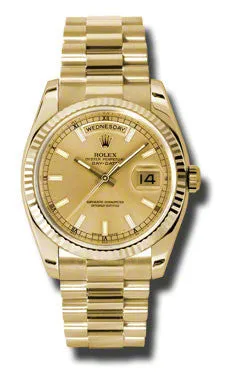 Rolex - Day-Date President Yellow Gold - Fluted Bezel