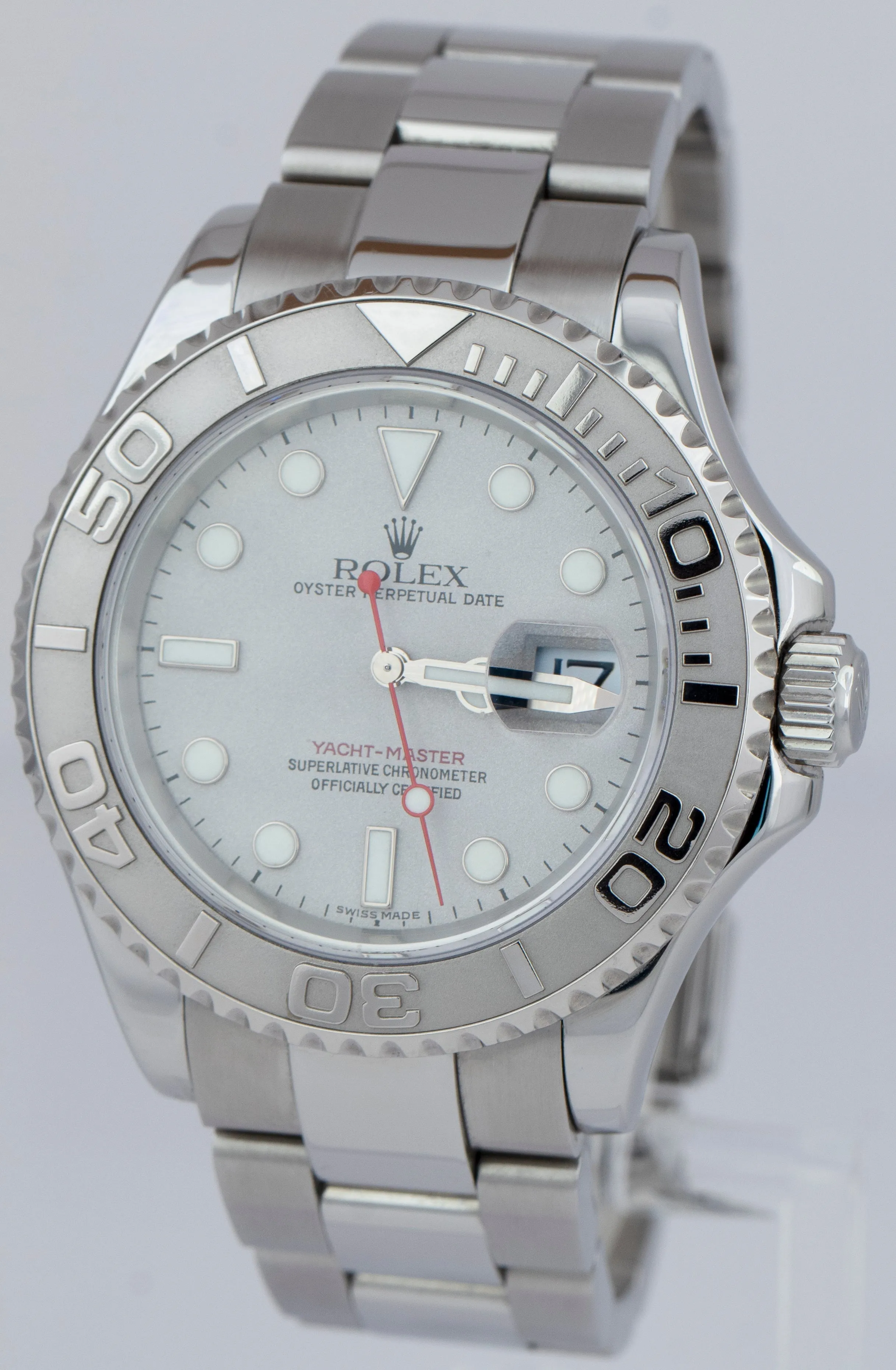 Rolex Yacht-Master 16622 Stainless Steel 950 Platinum 40mm Oyster Date Watch