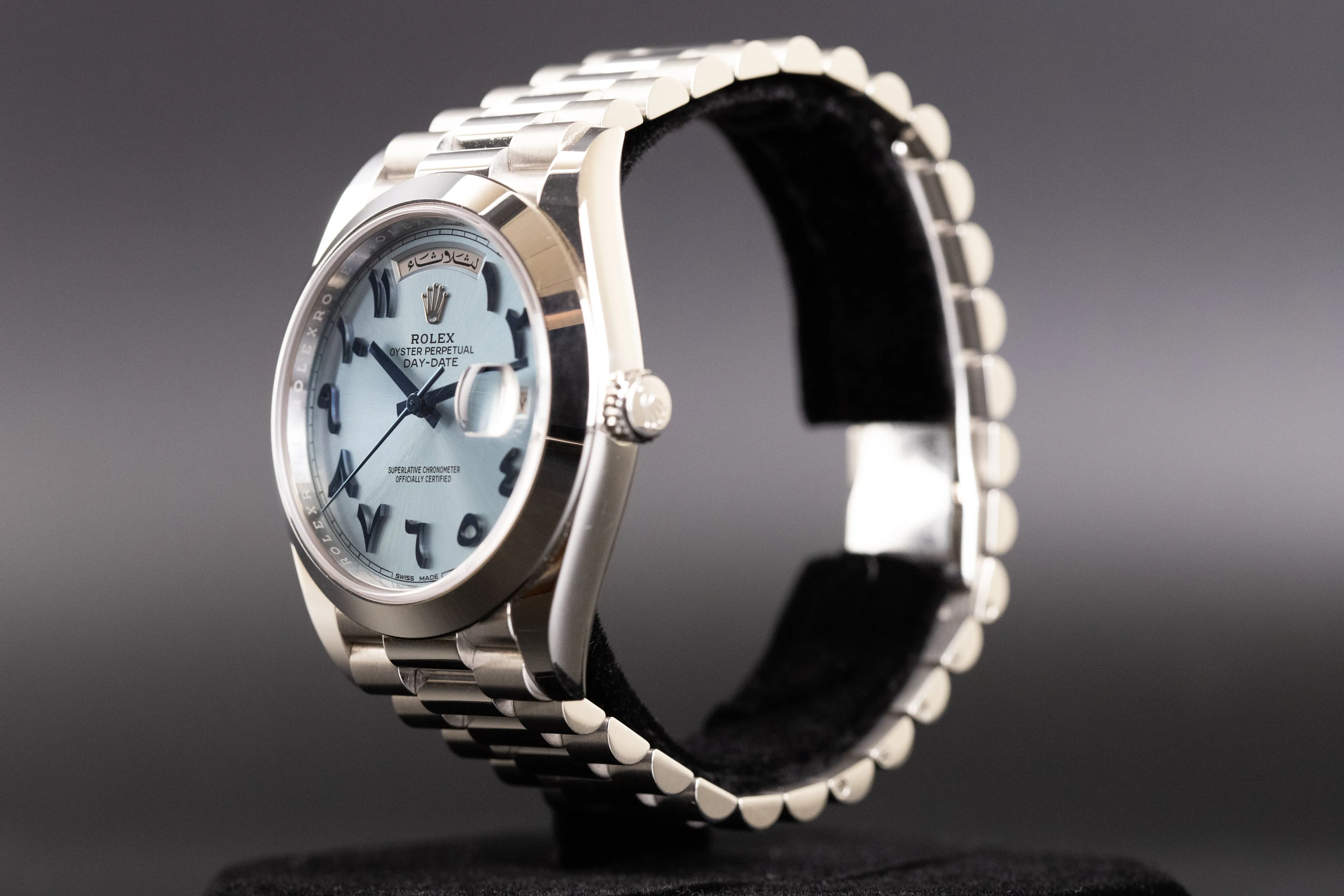 Rolex<br>228206 DayDate 40 Ice Blue Hindi Arabic Dial