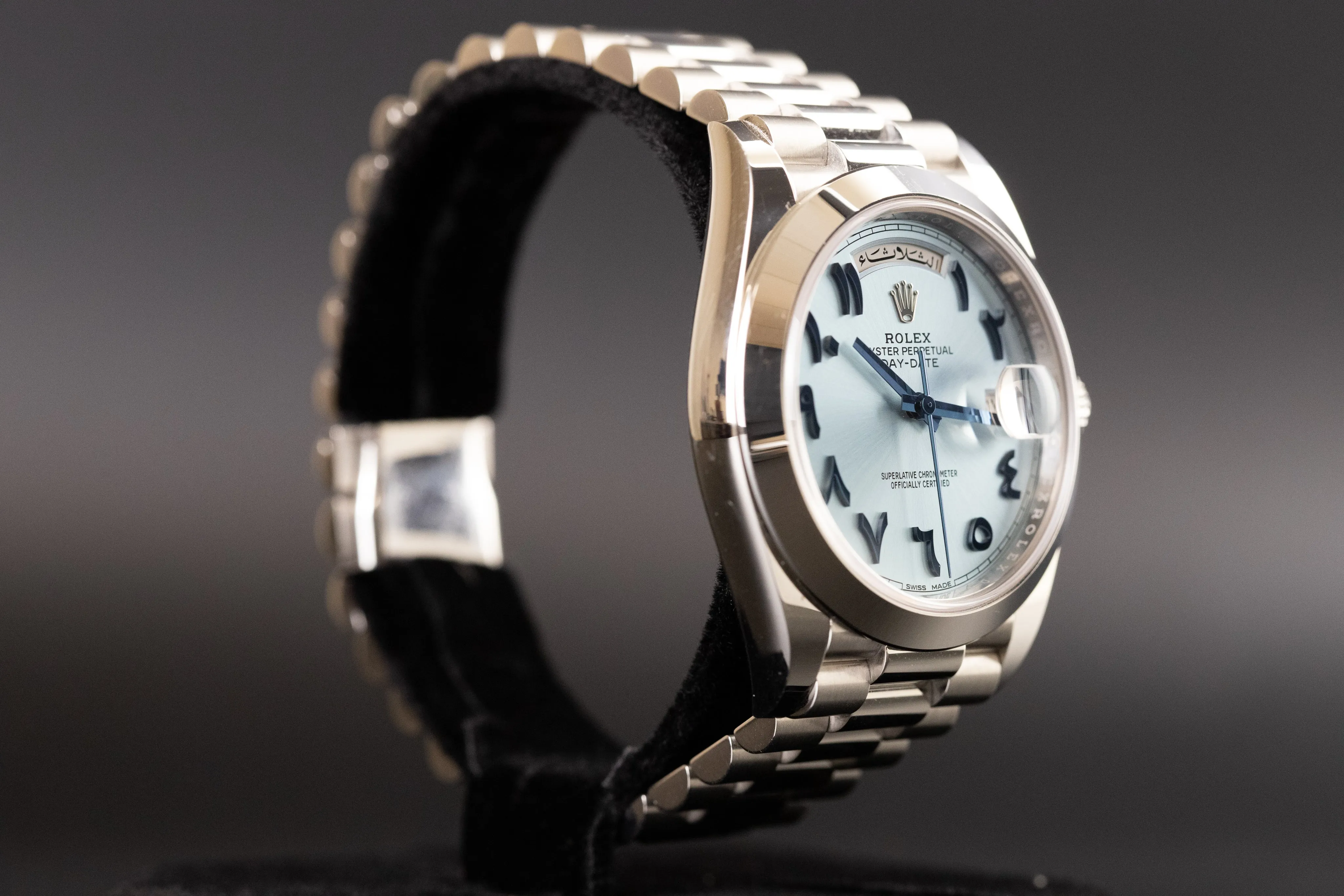 Rolex<br>228206 DayDate 40 Ice Blue Hindi Arabic Dial