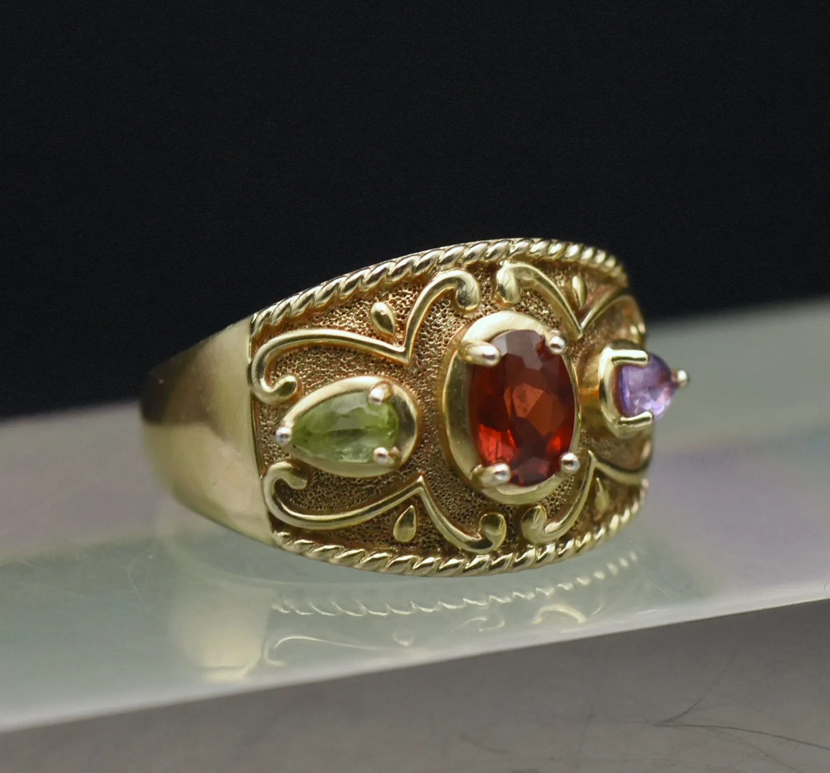 Ross-Simons - Vintage Vermeil Gemstone Ring - Size 10