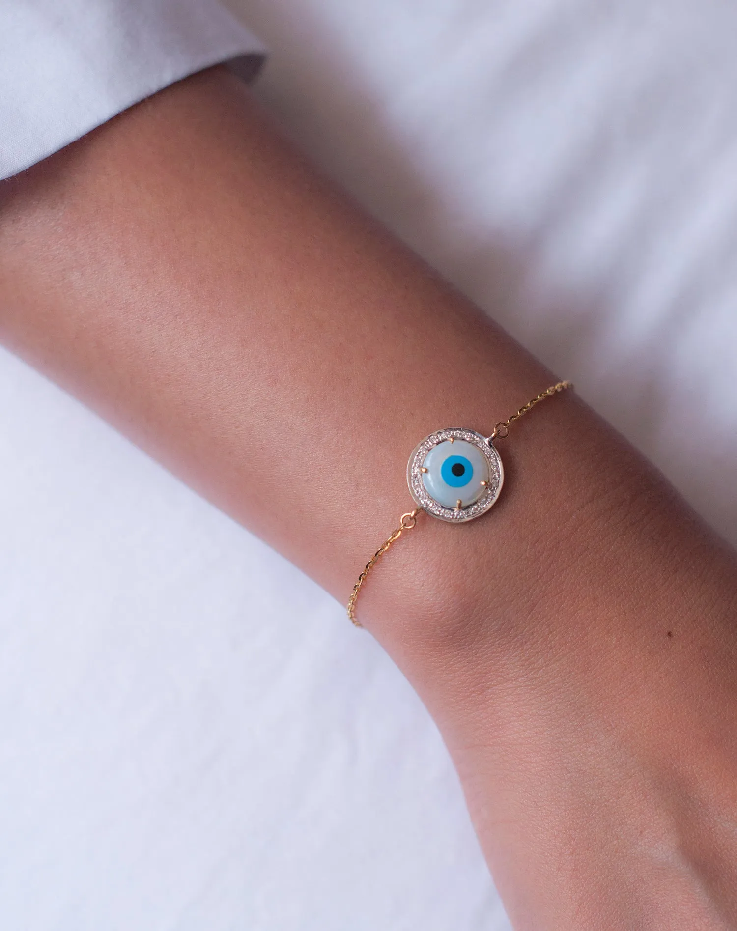 Round Evil Eye Diamond Bracelet