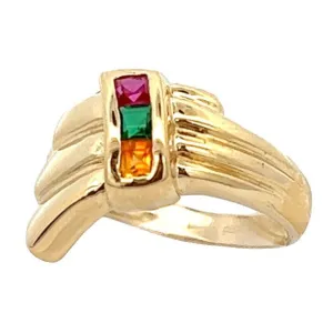 Ruby, Emerald & Citrine 18ct Yellow Gold Ring