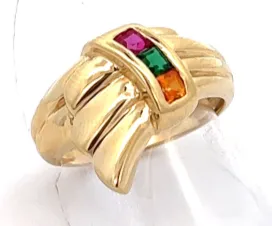 Ruby, Emerald & Citrine 18ct Yellow Gold Ring