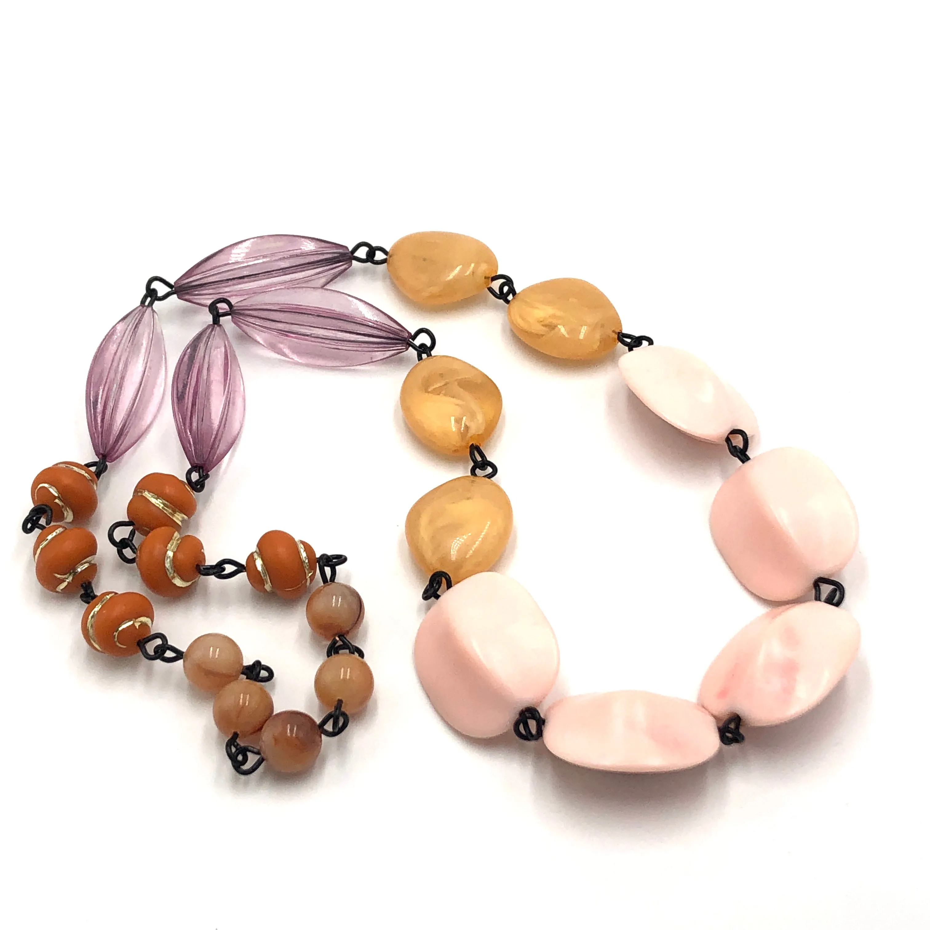 Rusted Peach Beaded Carmen Necklace