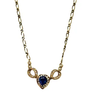 Sapphire and Diamond Stationary Necklace