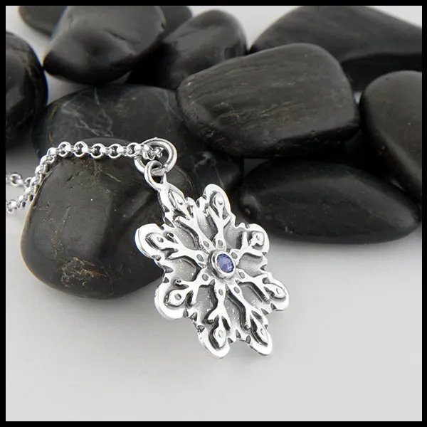 Sapphire Snowflake Pendant