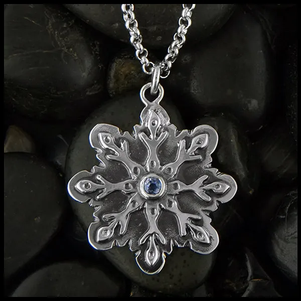 Sapphire Snowflake Pendant