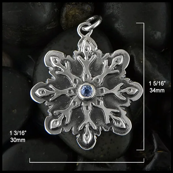 Sapphire Snowflake Pendant