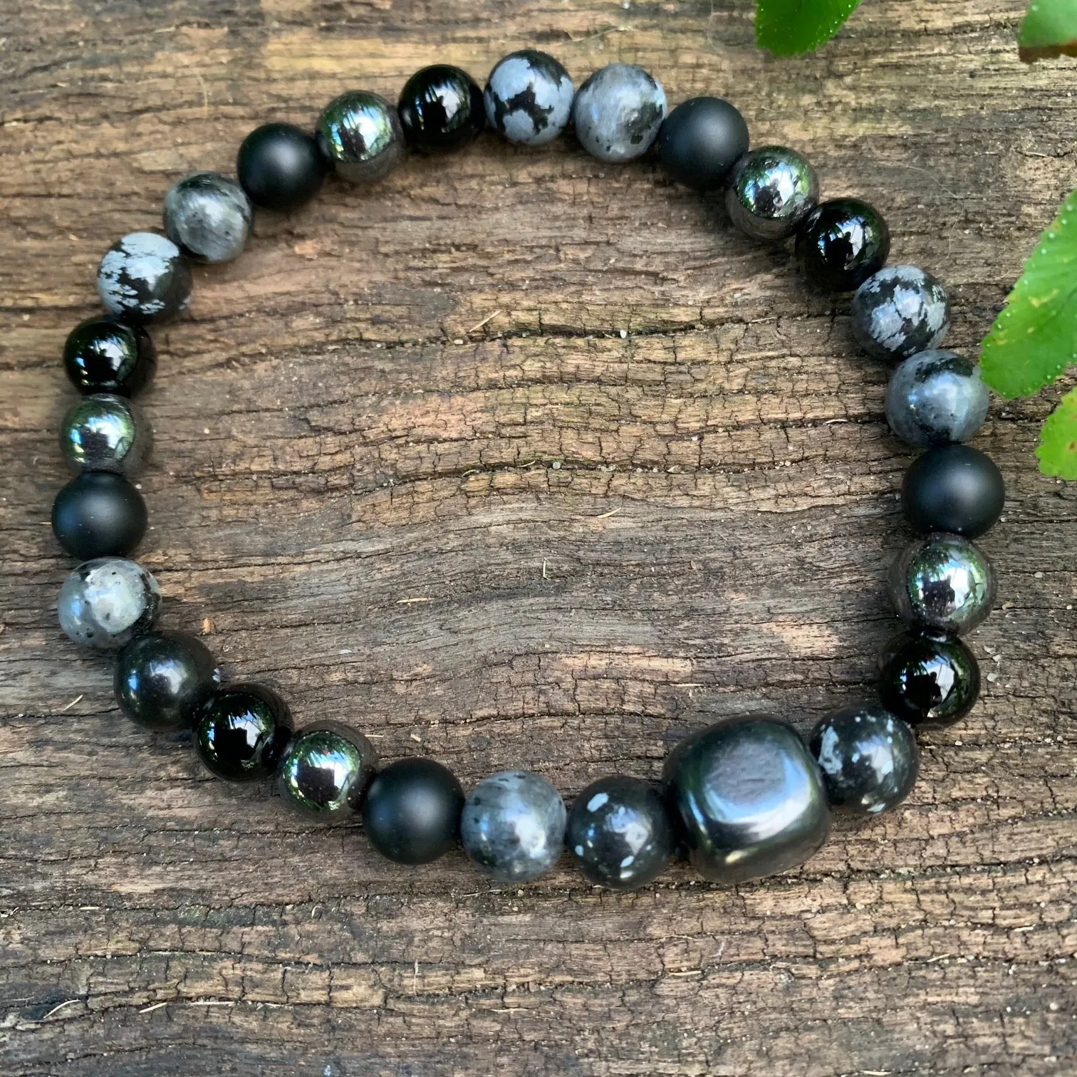 Shungite Amplified Chakra Bracelet PROTECTION / BOUNDARIES ~ Large  [#26]