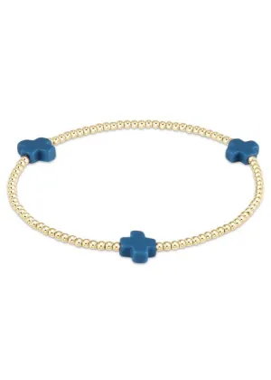 SIGNATURE CROSS BRACELET - COBALT