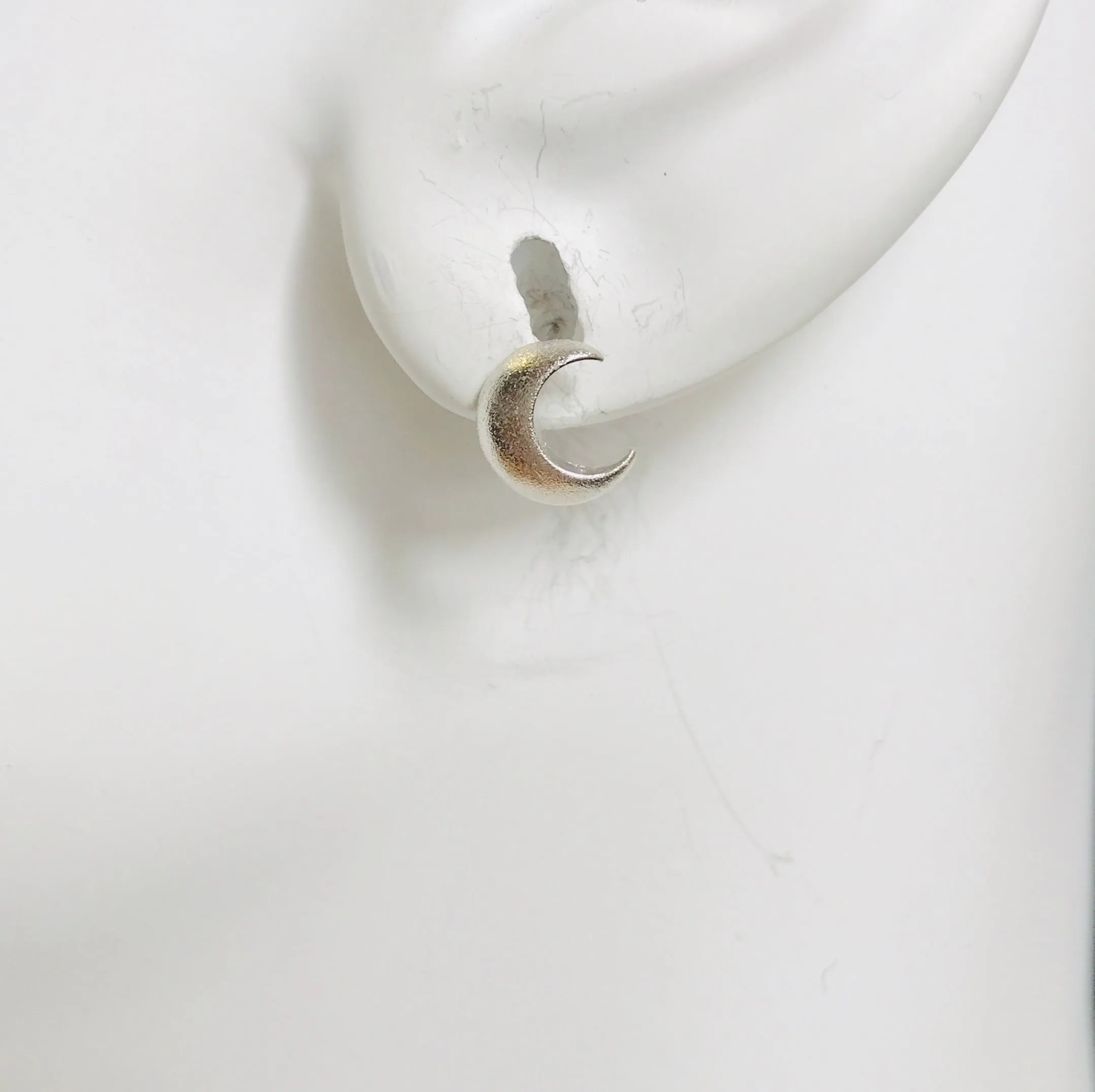 Silver Crescent Studs