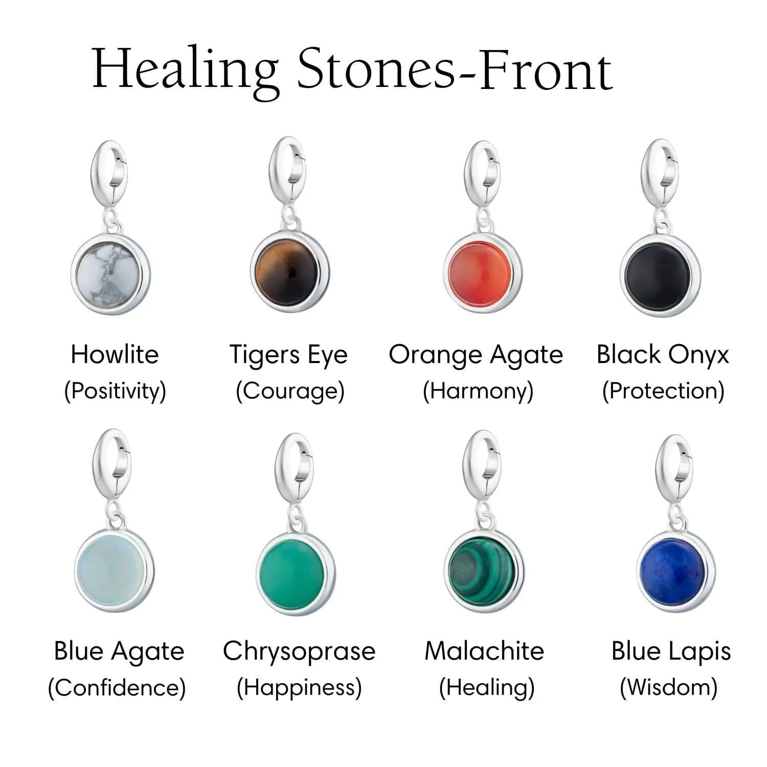 Silver Healing Stone Charm