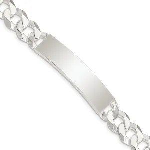 Silver Polished Curb Link ID 7.50 inch Bracelet