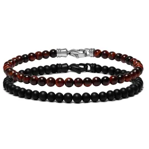 Spiritual Bead Set 4mm - Onyx & Red Tiger Eye