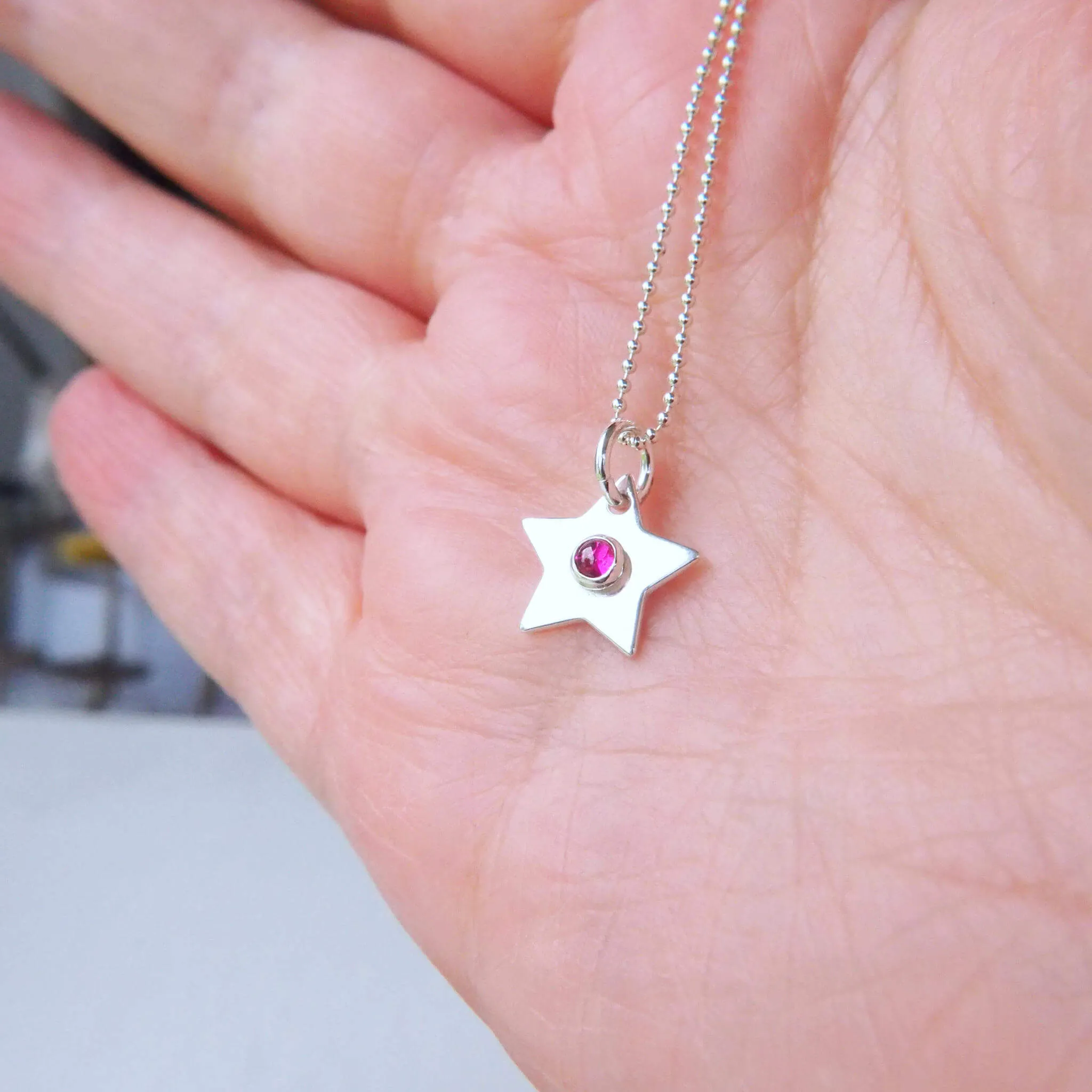 Star Charm Birthstone Necklace - Choose your Birthstone