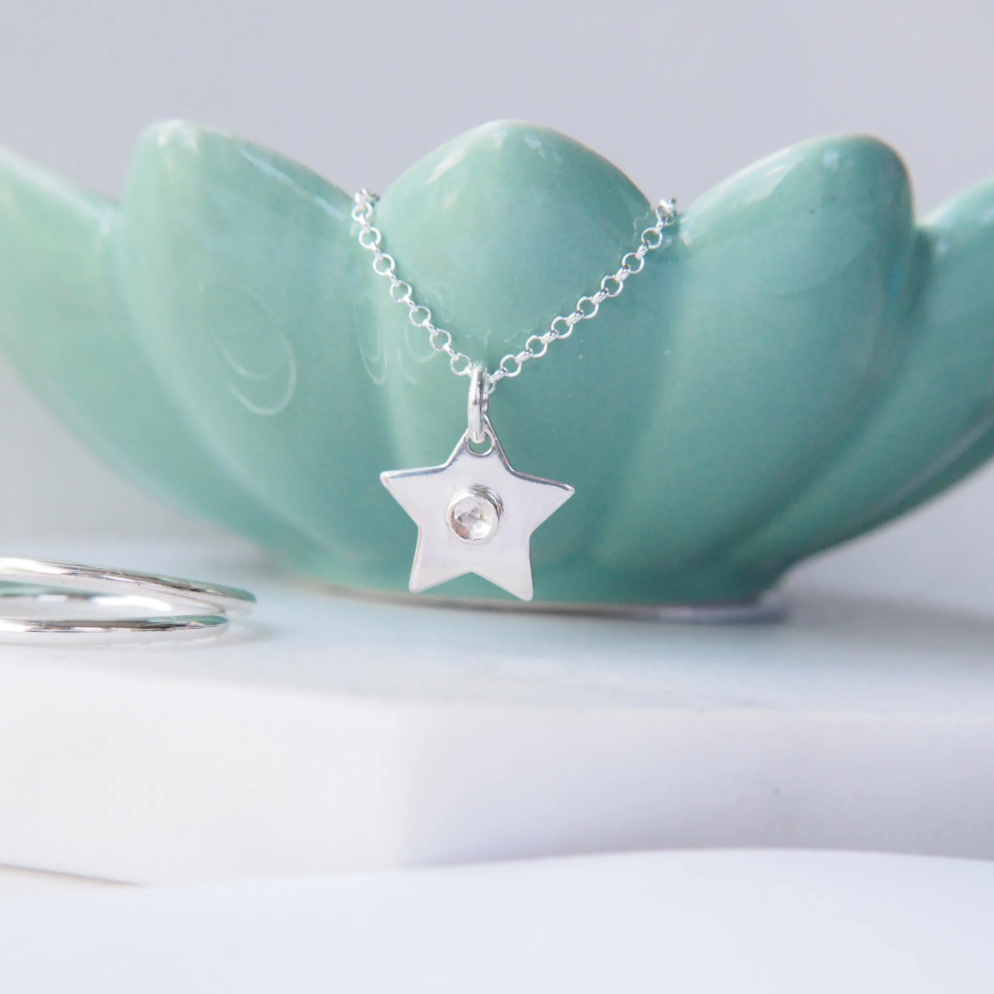 Star Charm Birthstone Necklace - Choose your Birthstone