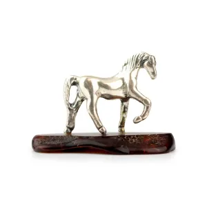 Sterling Silver Horse on Amber