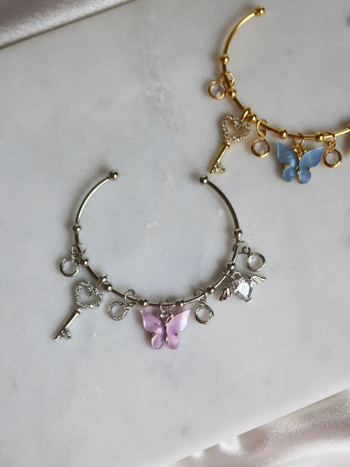 The Diaries Bracelet, Butterfly Heart Charm Bracelet