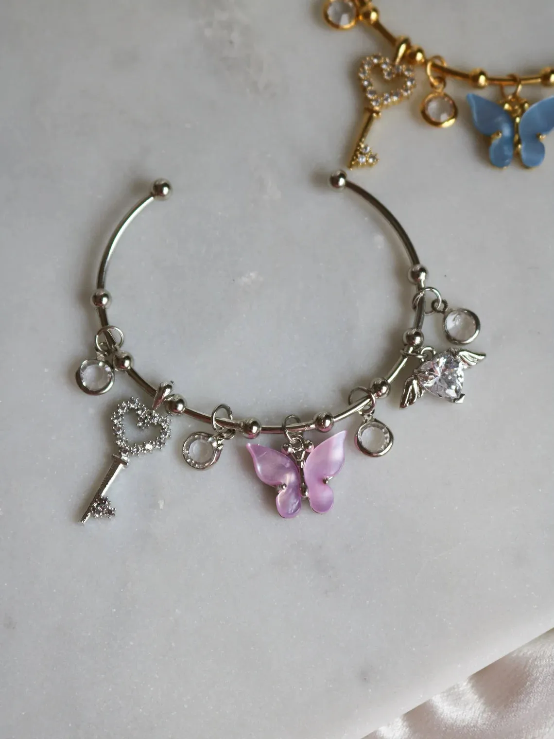 The Diaries Bracelet, Butterfly Heart Charm Bracelet