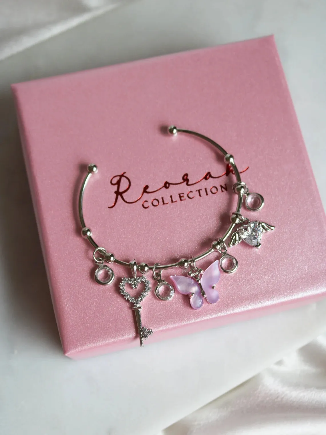 The Diaries Bracelet, Butterfly Heart Charm Bracelet