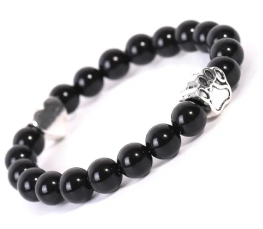 Tiger's Eye Indian Onyx Dog Paw Bracelet