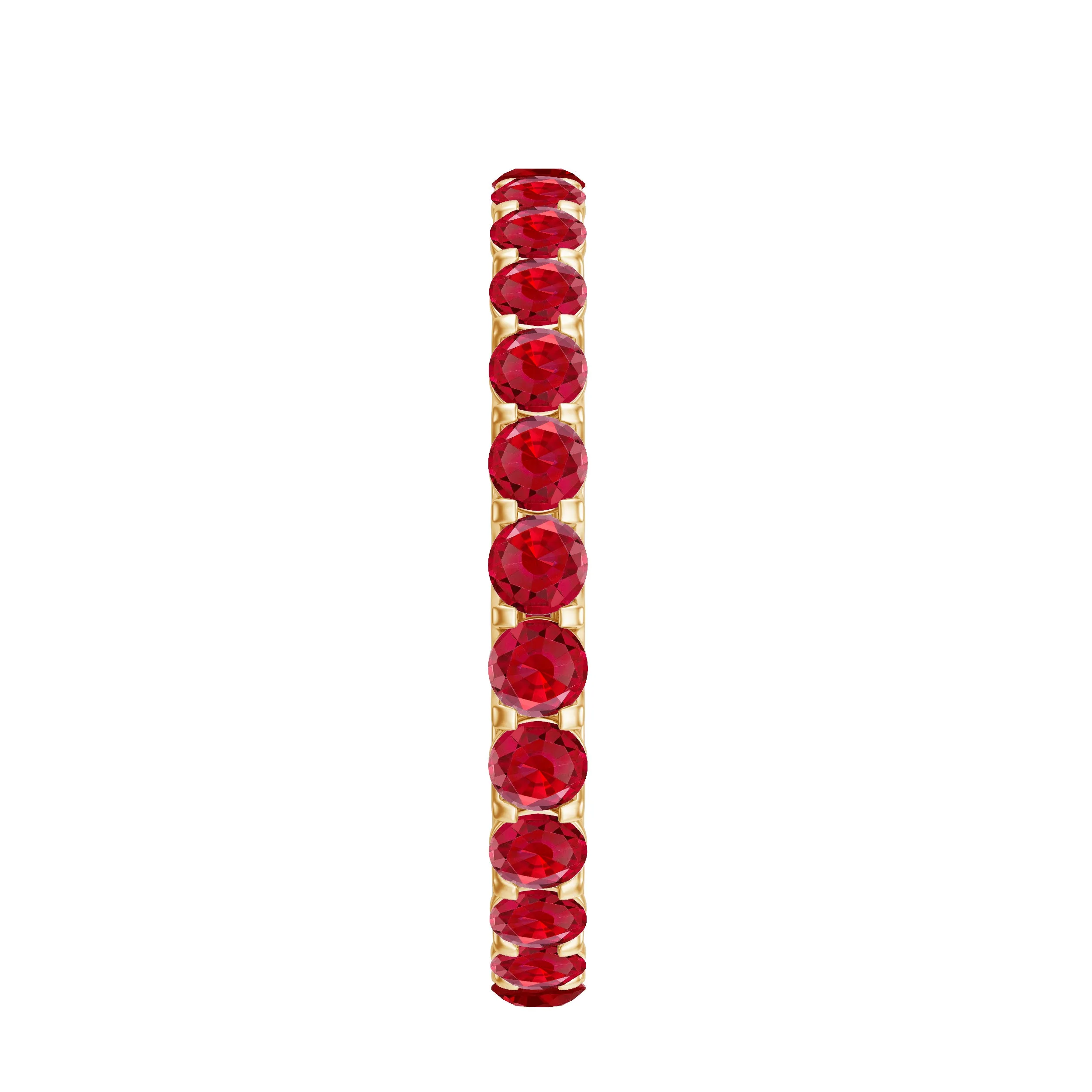 Trellis Set Round Cut Created Ruby Full Eternity Band Ring