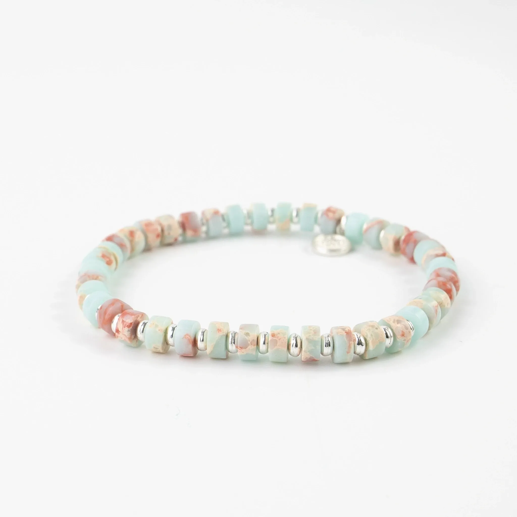 Ubud Stone Beaded Bracelet Aqua