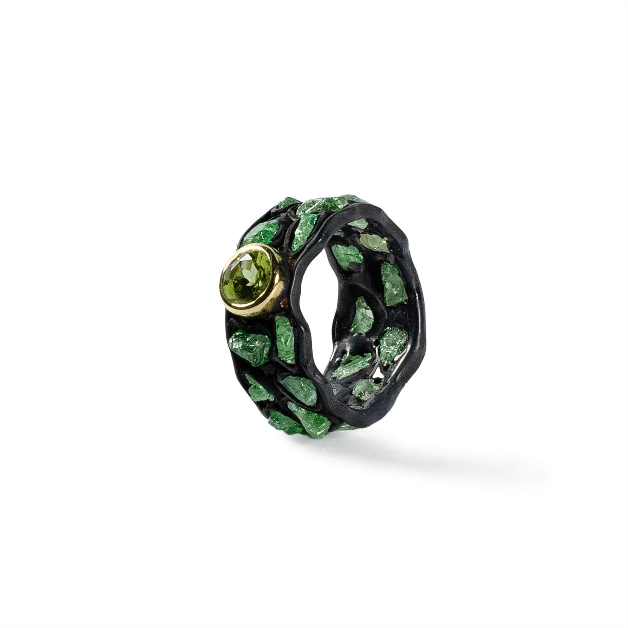 Umha Tsavorite and Peridot Ring