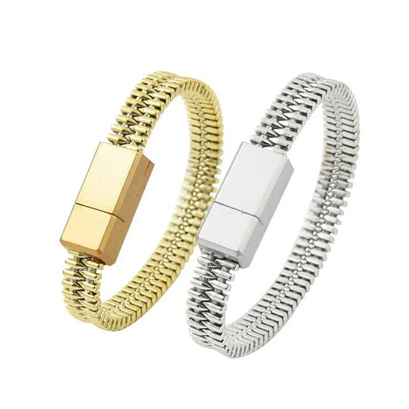 USB Bracelet Charger (silver & gold)