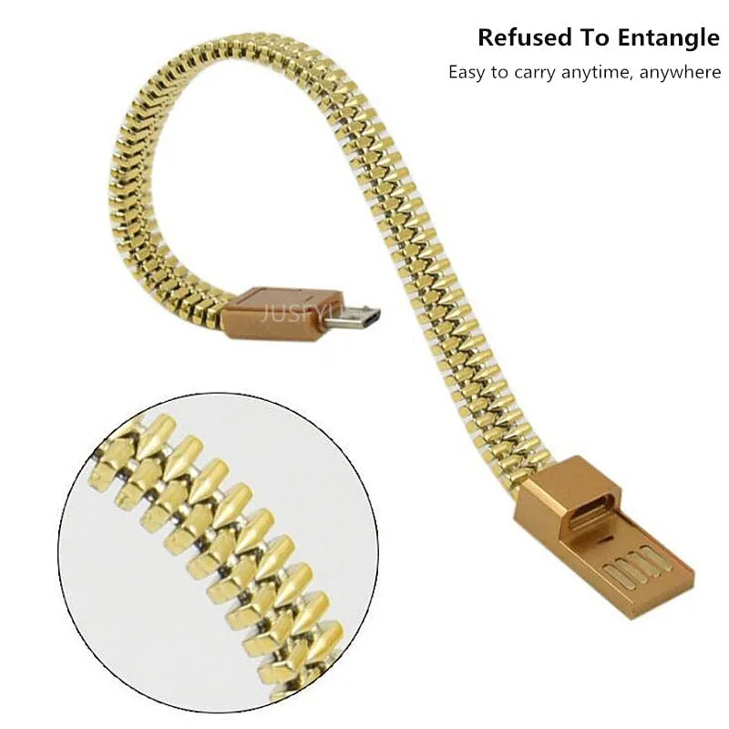 USB Bracelet Charger (silver & gold)