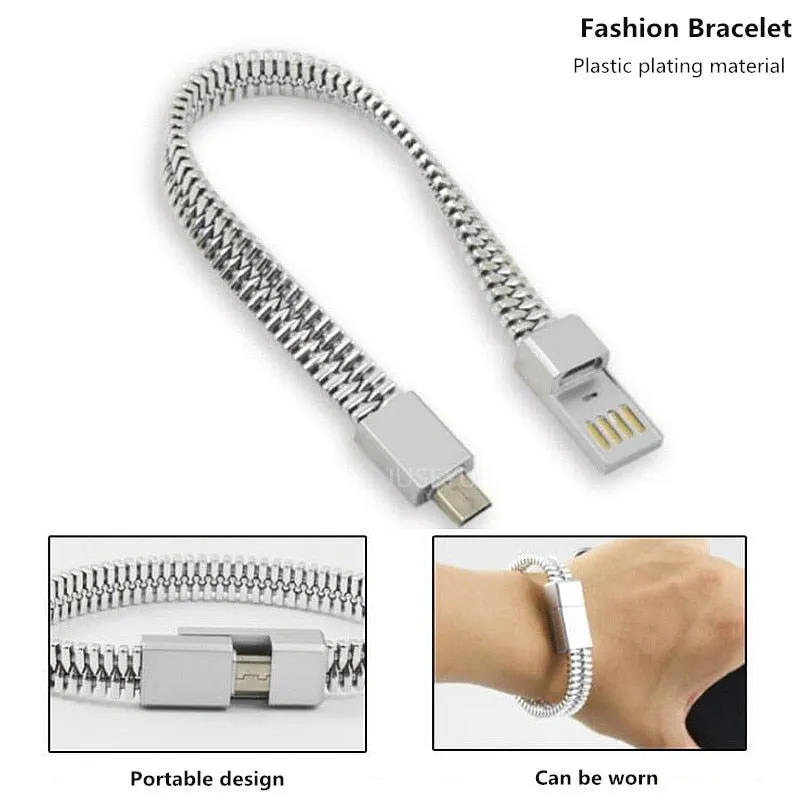 USB Bracelet Charger (silver & gold)