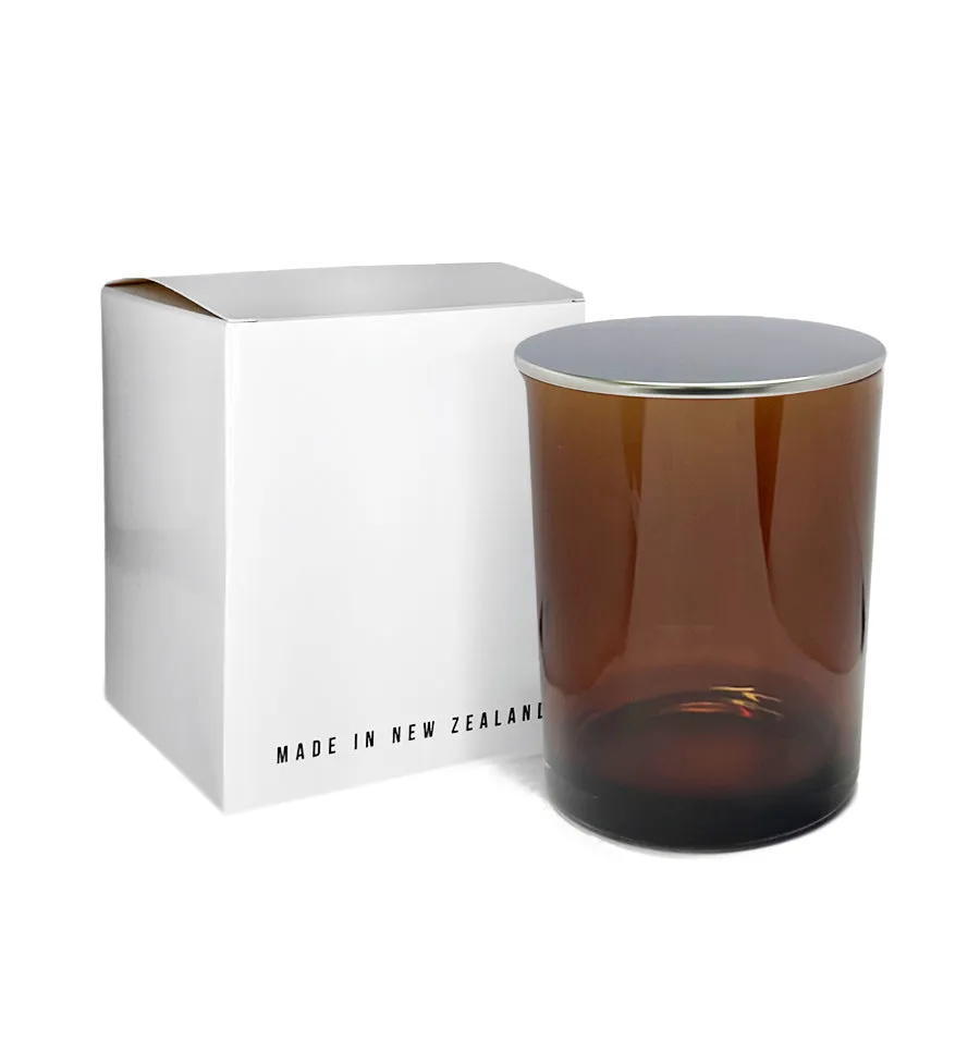 Vogue Tumbler - Amber Jar with Silver Metal Lid 250ml