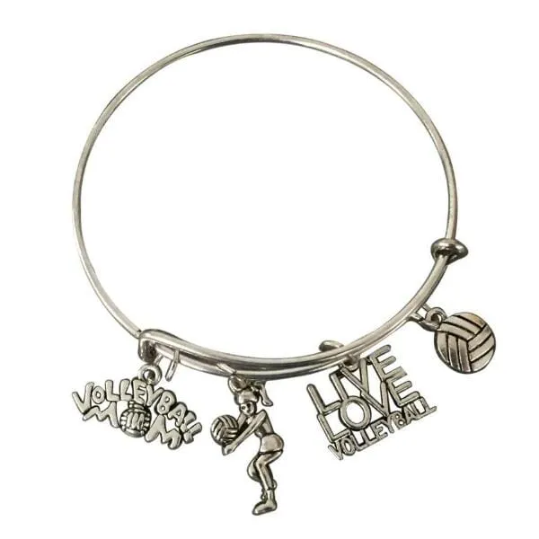 Volleyball Mom Bangle Bracelet