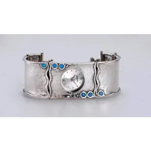 Watch for Woman. Handcrafted Sterling Silver 925 Bracelet Watch. Japanese Myota