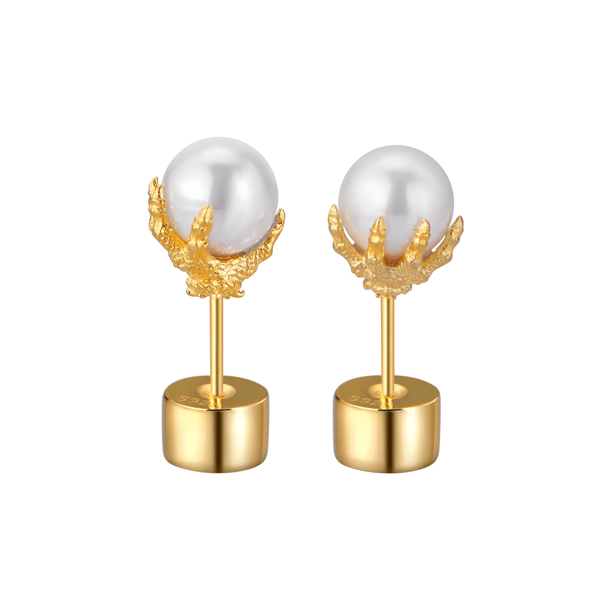 WONG Dragon Pearl Stud Earring - Single