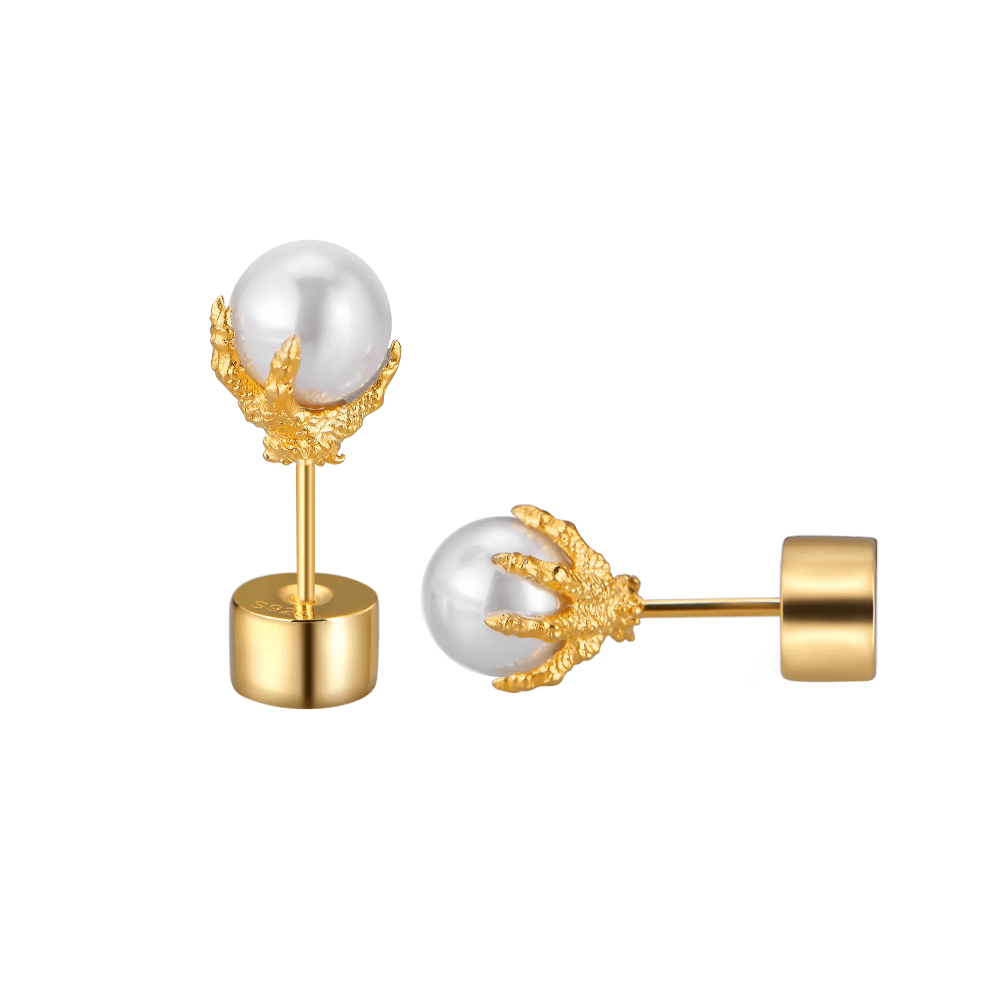 WONG Dragon Pearl Stud Earring - Single