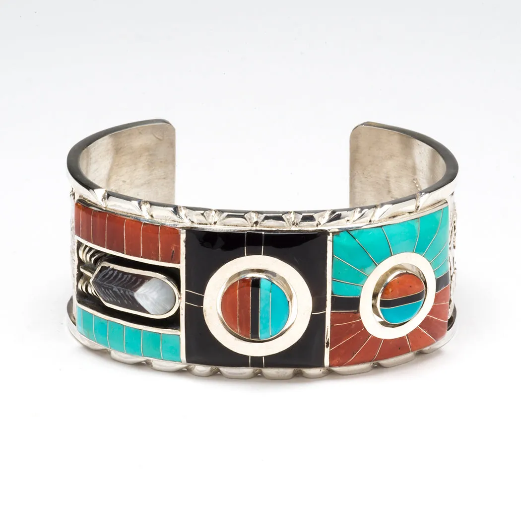 Zuni Sunface Spinner Cuff Bracelet