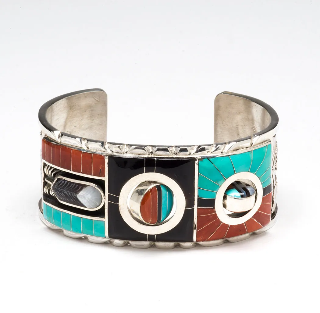 Zuni Sunface Spinner Cuff Bracelet