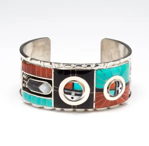 Zuni Sunface Spinner Cuff Bracelet