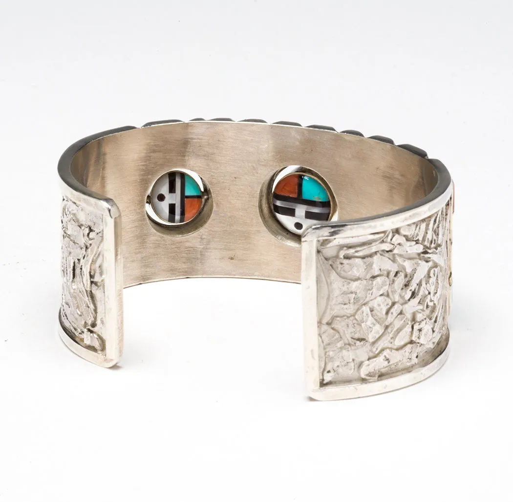 Zuni Sunface Spinner Cuff Bracelet